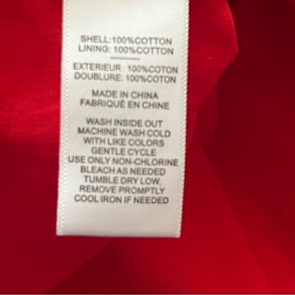 LIKELY Red Eyelet Dress Mini On Or Off Shoulder Cotton Woman’s Size 0 - Picture 8 of 8